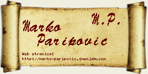 Marko Paripović vizit kartica